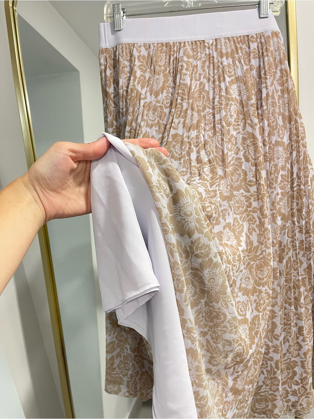 Aritzia Wilfred new twirl pleated skirt floral print lilac tone size XL - Picture 9 of 12